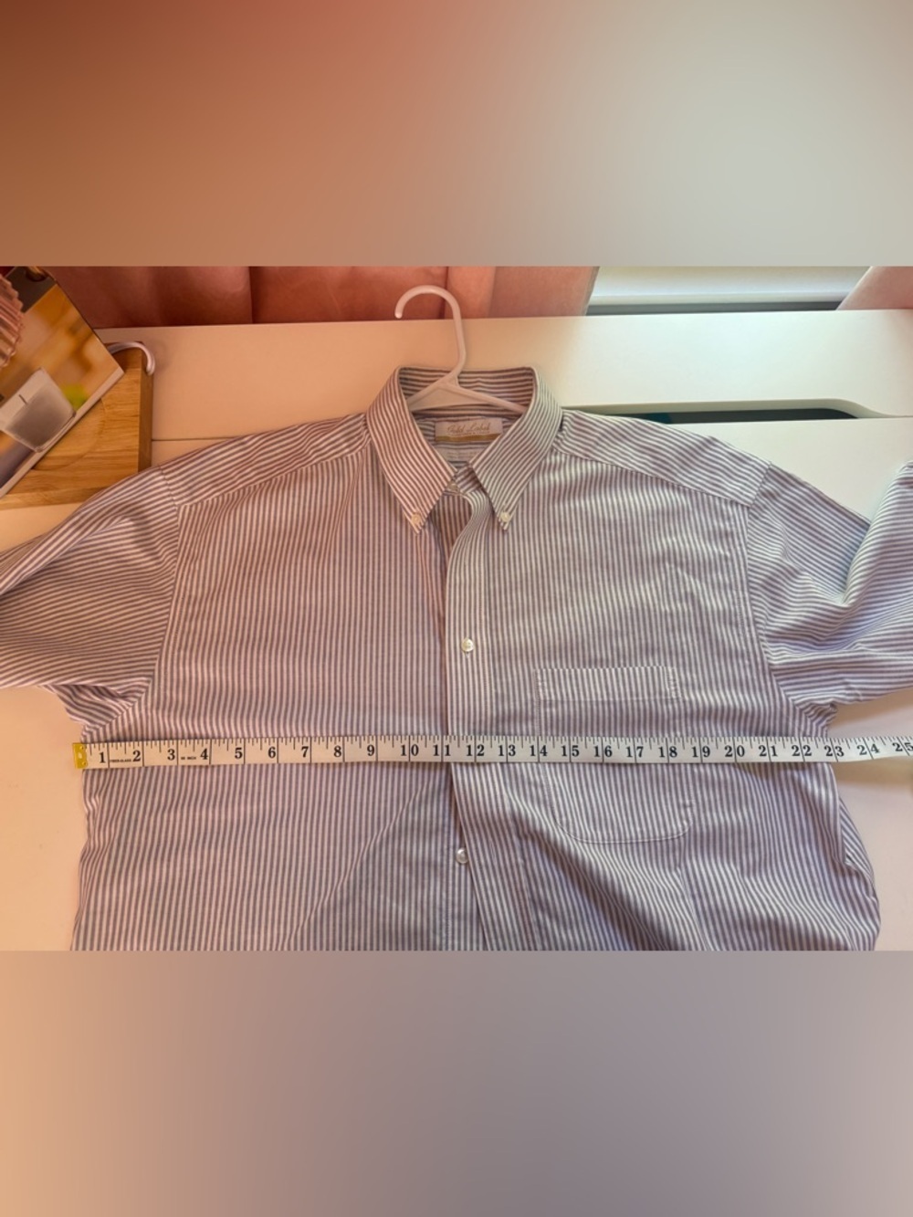 Roundtree and Yorke Men's Striped Button-Down Dress Shirt Non Iron Cotton- 16/33 - Picture 6 of 8